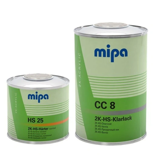 Лак CС8 HS + HS25 Лак безбарвний Mipa Klarlack CC8 2K HS 1л + Затвердник HS25 0,5л