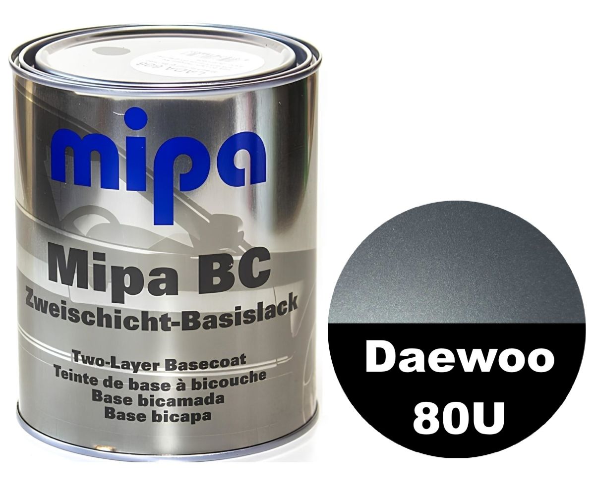 Базова автоемаль "Mipa 80U Daewoo Light Opal grey" 1л (металік) [Міпа Део 80У Лайт Опал Грей]