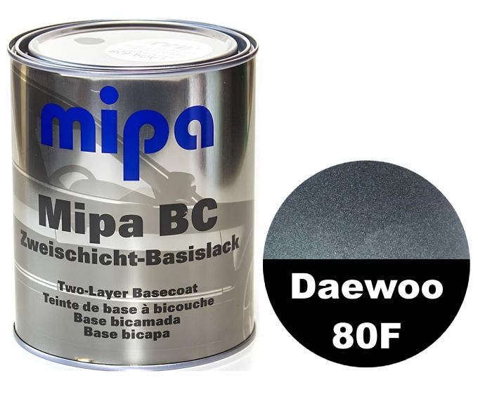 Базова автоемаль "Mipa 80F Daewoo Black Pearl" 1л (металік) [Міпа Део 80Ф Блек Перл]