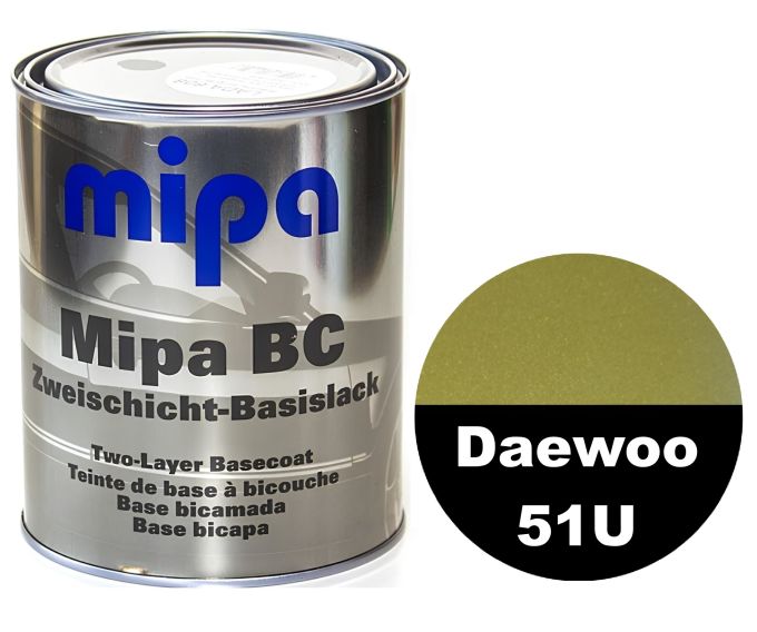 Базова автоемаль (металік) "Mipa Daewoo 51U Golden yellow pearl" 1л [Міпа Део 51У]