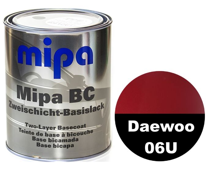 Базова автоемаль (металік) "Mipa Daewoo 06U Sport red met" 1л [Міпа Даеву 06У Спорт Ред мет]