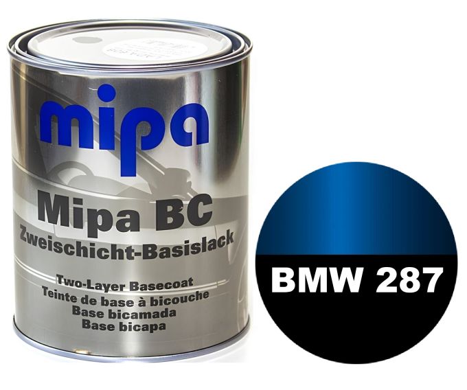 Базова автоемаль "Mipa 287 BMW Mauritiusblau" 1л (металік) [Міпа БМВ 287 Маурітіусблау]