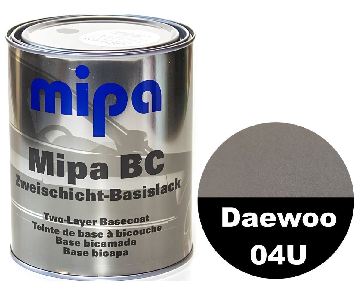 Базова автоемаль (металік) "Mipa Daewoo 04U Medium grey met" 1л [Міпа 04У Медіум Грей мет]