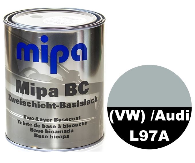 Базова автоемаль (металік) "Mipa Volkswagen/Audi (VW) L97A Gray" 1л [Міпа Фольксваген/Ауді (ВВ) Л97А Грей]
