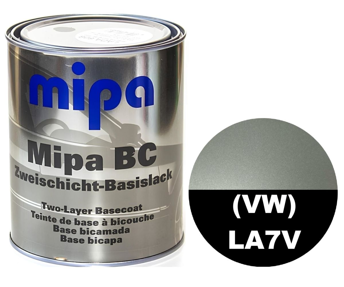 Базова автоемаль (металік) "Mipa Volkswagen (VW) LA7V Polarsilber" 1л [Міпа Фольксваген ЛА7В Полярсільвер]