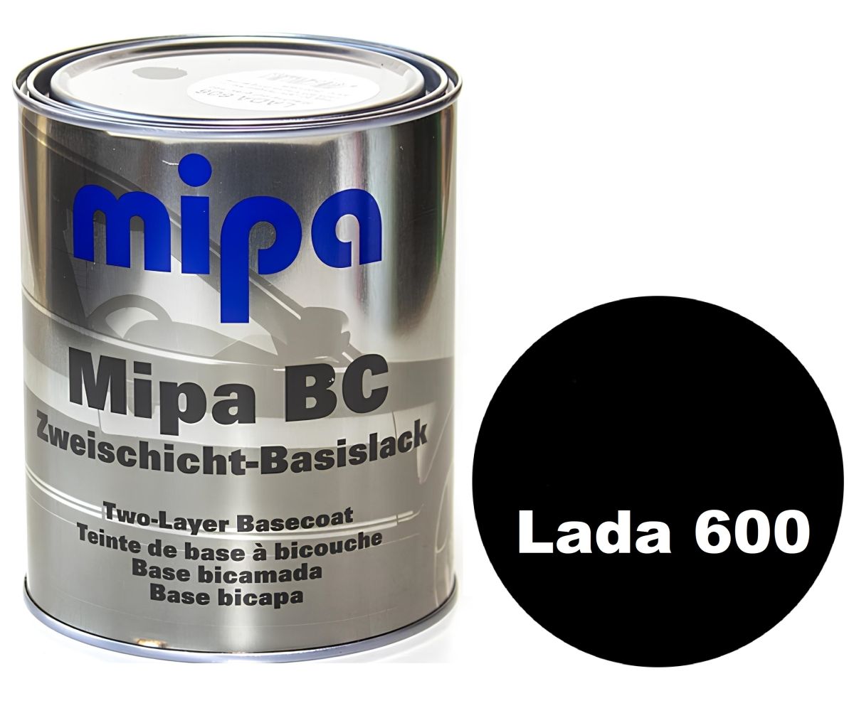 Базова автоемаль "Mipa 600 Чорна" 1л (металік) [Міпа]