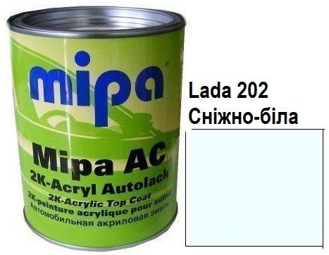 Автоемаль акрилова "Lada 202 Сніжно-біла, Mipa" 1л [Міпа Лада 202]