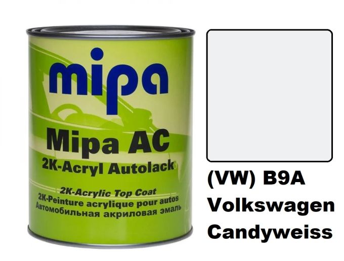 Автоемаль акрилова "(VW) B9A Volkswagen Candyweiss Mipa" 1л [Міпа Фольксваген Б9А]