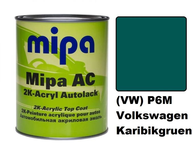 Автоемаль акрилова "(VW) P6M Volkswagen Karibikgruen Mipa" 1л [Міпа Фольксваген П6М Карібігруен]