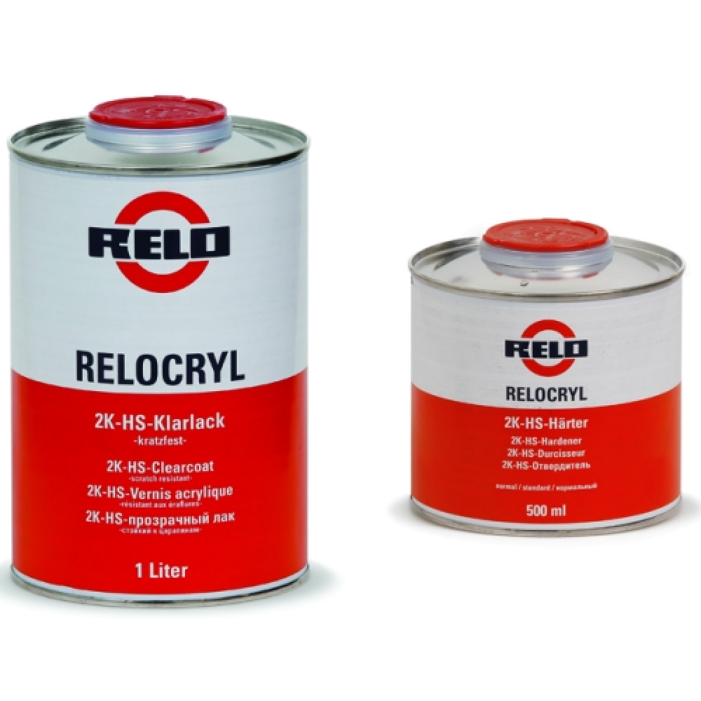 Безколірний лак + затверджувач Relocryl 2K HS Klarlack Set incl Harter (Релокрил 2 К ХС Кларлак сет)