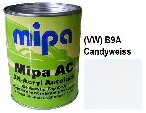 Автоемаль акрилова "(VW) B9A Volkswagen Candyweiss Mipa" 1л [Міпа Фольксваген Б9А]